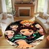 Demon Slayer Print Round Rug, Washable Floor Carpet, For Entryway Dorm Laundry Room Office Study, Home Decor Birthday Christmas Gift