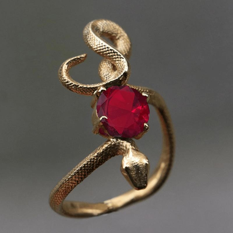 

Ретро Персонализированное Кольцо на Указательный Палец в Виде Змеи с Открытием, Регулируемое, Нишевый Дизайн, Европейское и Американское Кольцо