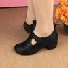 Chaussures Plateformes Mode Fait Main Style Rétro pour Femmes Semelles Compensées Talon Compensé Printemps Été Cuir Véritable Chaussures à Talons Hauts Décontractées