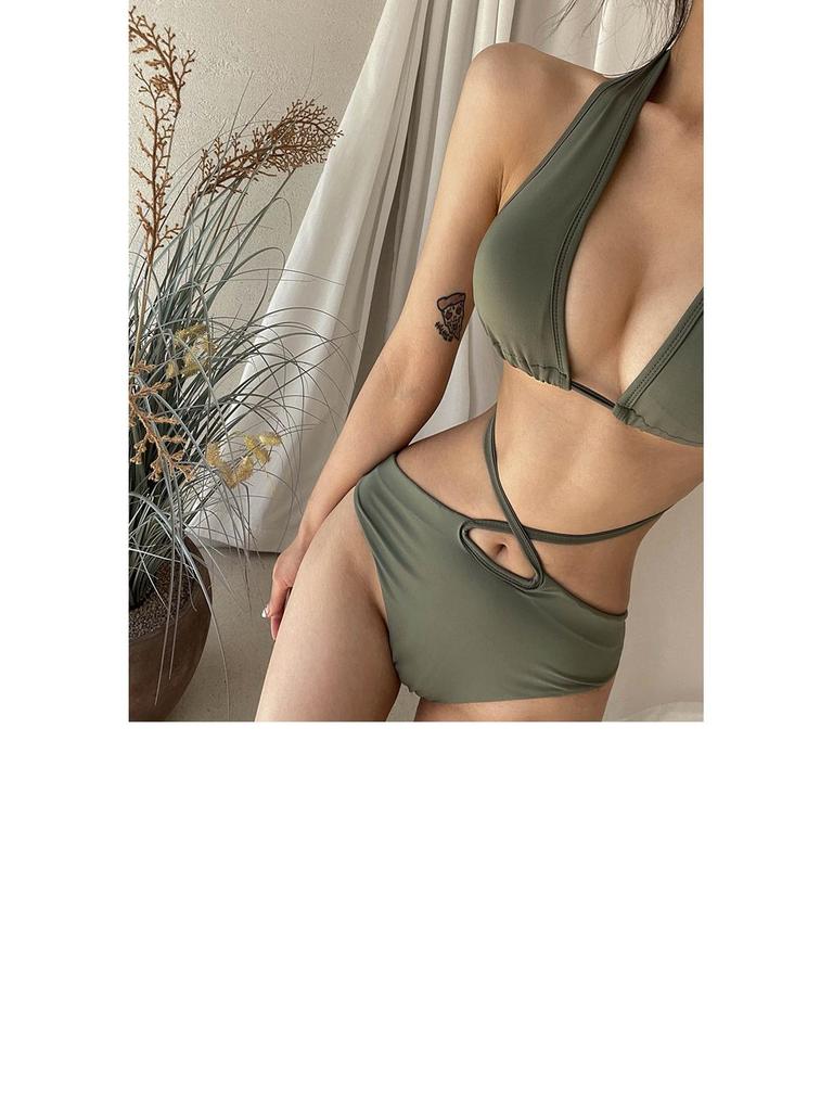 2023 Sexy Lace-up Split Bikini for Women's Big Chest - European & American Style Swimsuit