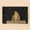 Ethnic Style Pearl Beaded Chiffon Headscarf with Rolled Edge