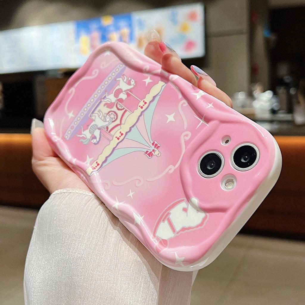 Carousel Silicone Case for Xiaomi Redmi Note 14 13 Samsung A56 A26 A36 Oppo A3 A5 Pro Tecno Spark 30C Funda Cartoon Lucky Dog Cover Soft TPU Bumper