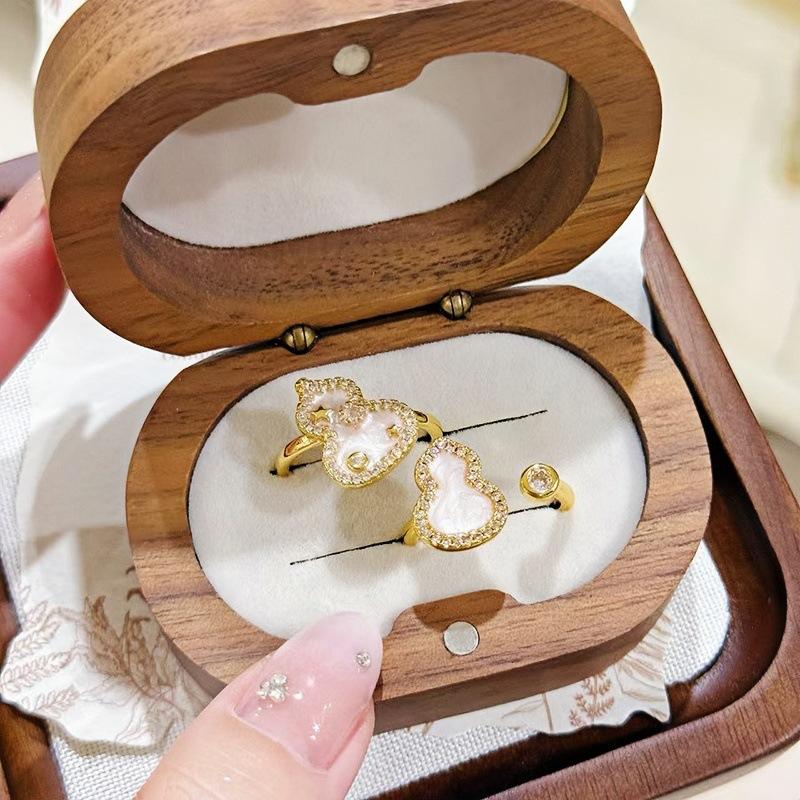 Fee Hepburn Stil Einzigartiger Ausländischer Stil Emaille Kürbis Offener Ring Zeigefinger Ring Nische Hohes Gefühl Mittelalterlicher Ring Mädchen