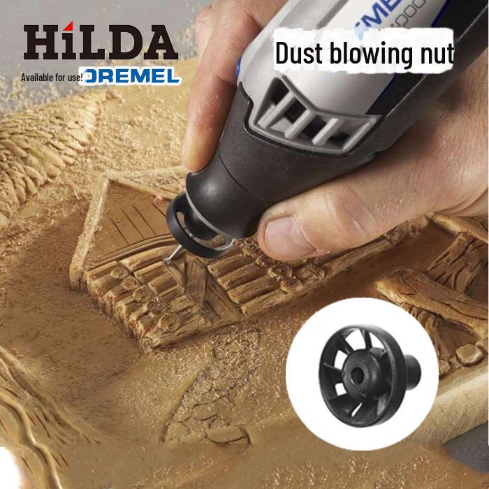 DREMEL 490-Compatible Electric Grinding and Dust Blowing Chuck Nut with Impeller