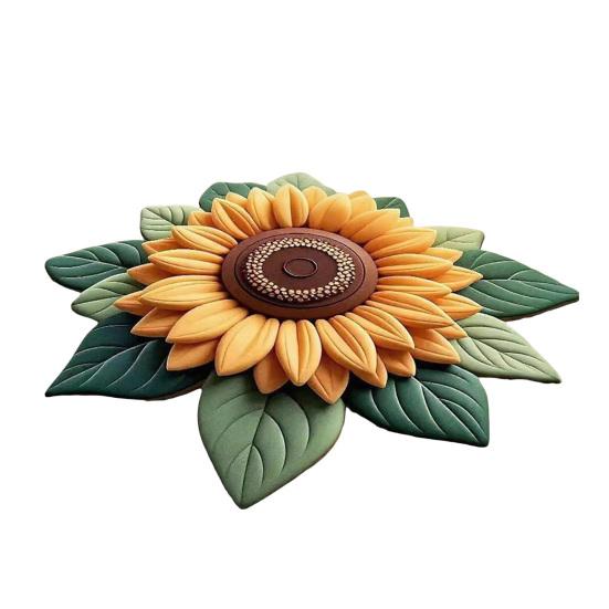 Yousheng 3D Sunflower Floral Plush Rug Non-Slip Backing Easy To Clean Various Sizes Living Room Rug Home Decor