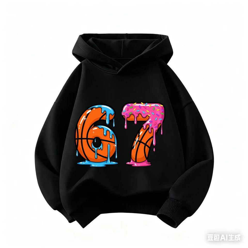 Cartoon Girls Boy Hoodie 67 Six Seven Print Clothing Rouba a BrainRot Brainrot Sweatshirt Kids Fashion Tops