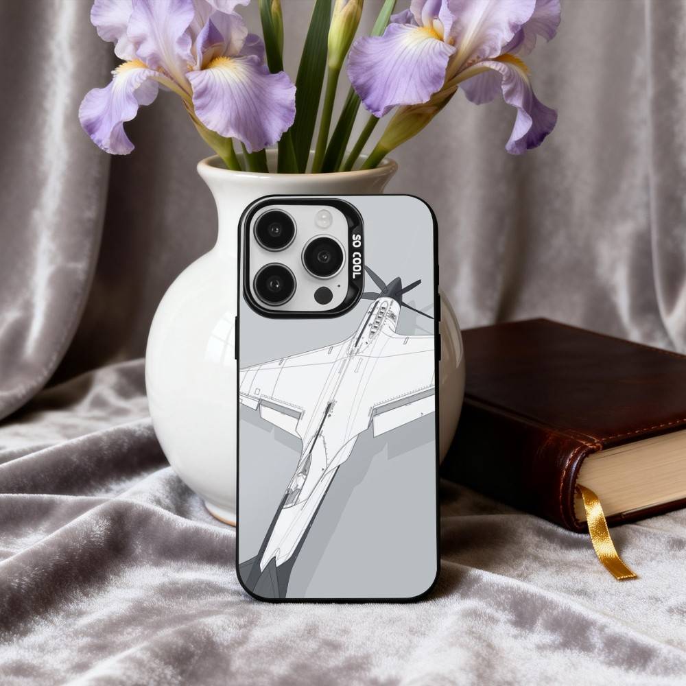 A-Aircraft H-HelicopterS A-Airplane Phone Case For iPhone17,16,15,14,13,12,11 Plus,Pro Max Black Candy silver phone case