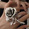 Vintage Rose Ring 3D Oversized Ring Elegant Double-Finger Ring  for Women