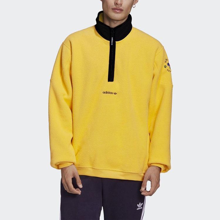 Adidas Originals Adv Archive Hz Retro Half-Zip Sports Long-Sleeve Sweatshirt Men Tops Sunlight-Yellow GD5583