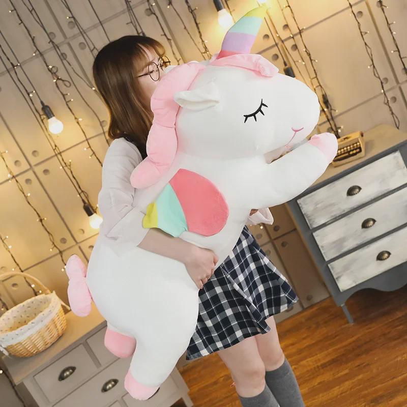 Angel Unicorn Pegasus Pillow Plush - Rainbow Cotton Doll Gift