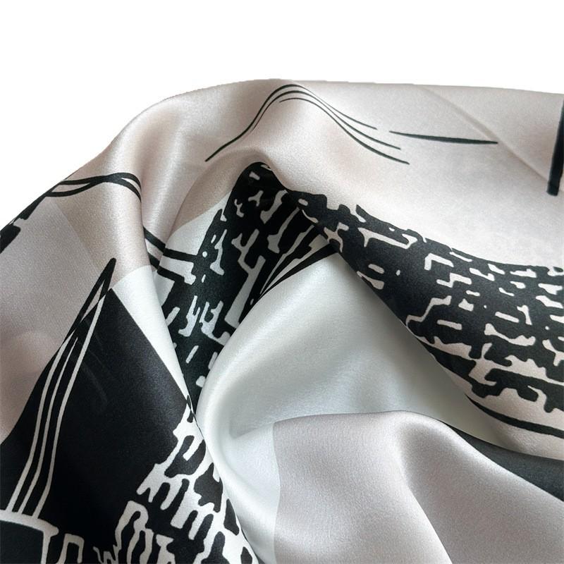 Silk scarf women's spring and autumn Korean version versatile 91 plain crepe satin square scarf mulberry silk silk scarf with shawl