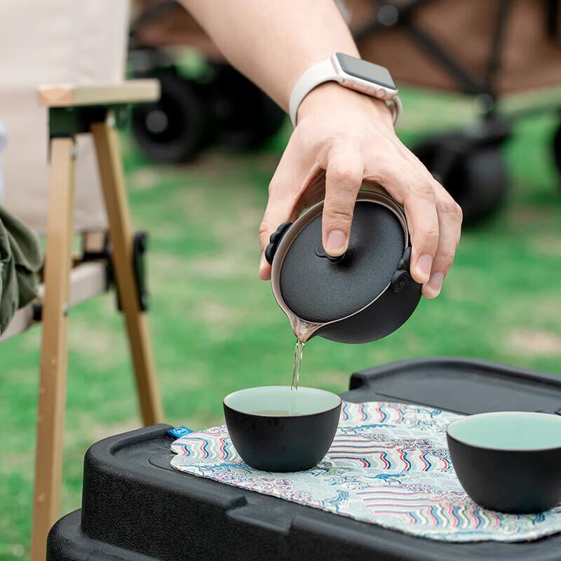 Edenus Black Iron Glaze Portable Travel Tea Set