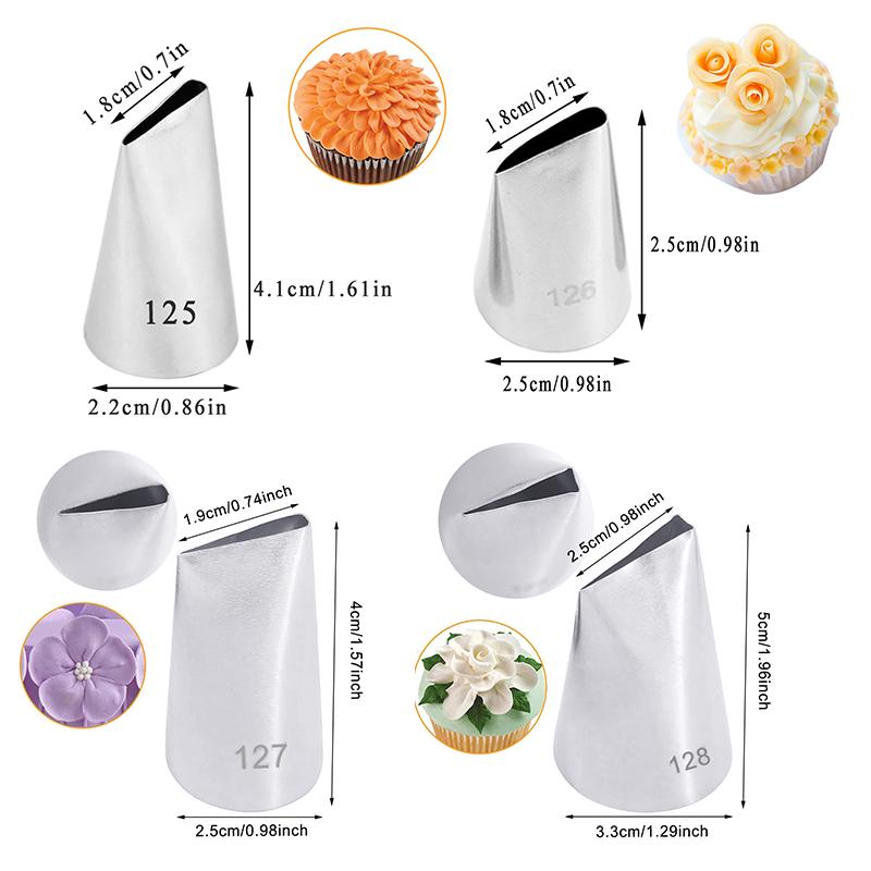 16 Stück Spritzbeutel-Blumenschere Küchenzubehör DIY Spritzglasur Spritzcreme Spritztüllen Mit 11 Düsensets Kuchen Dekorationswerkzeuge