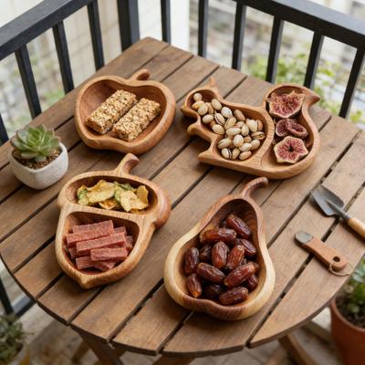 Wooden Snack Tray Cute Cheese Plate Small Appetizer Tray Serving Dish for Nuts Sausages Cupcakes Breadsticks Storage