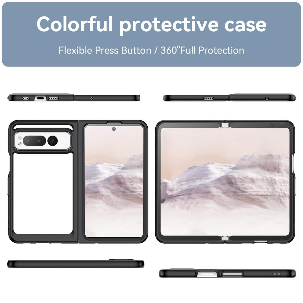 Colorfull Transparent Protective Colorful  TPU Case for Google Pixel Fold Protective Shockproof Full Touch  Protection Cover