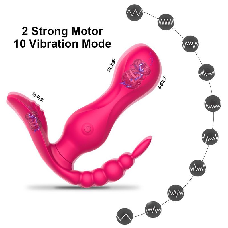 Nové 10rychlostní nositelné dildo Vibrátor Butterfly Dildo s 10 rychlostmi