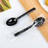 Fangcaodi Disposable Spoons, 80 Pieces, Long-Handled Small Soup Spoons for Fast Food, Desserts And Coffee, Black Color, Individually Wrapped