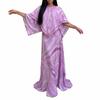 Women Abstract Print Kimono Sleeve Maxi Dress Slim Fit