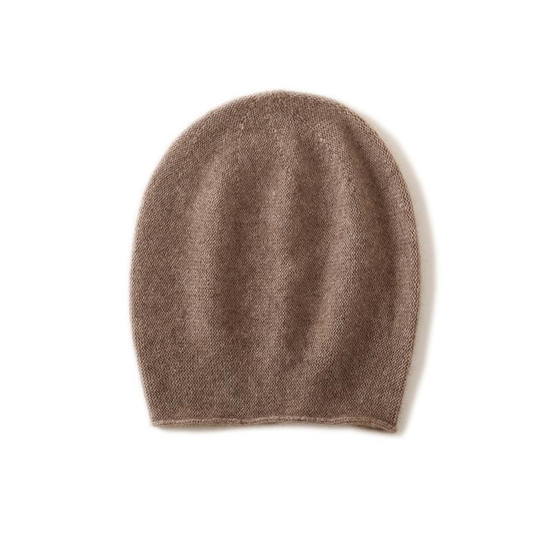 

Cashmere Autumn and Winter New Style Women s High End Solid Color Thickened Warm Fashion Knitted Casual Hat One size