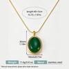 French Retro Light Luxury Oval Chalcedony Necklace In Stainless Steel