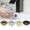 Durable Basin Faucet Round Sink Overflow Cover Insert Chrome Ring Bathroom Hole Cap