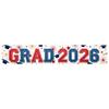 Grad Ceremony Backdrop Red Blue Theme Graduation Event Banner Academic Display Decorative Graduation Display For College Grad