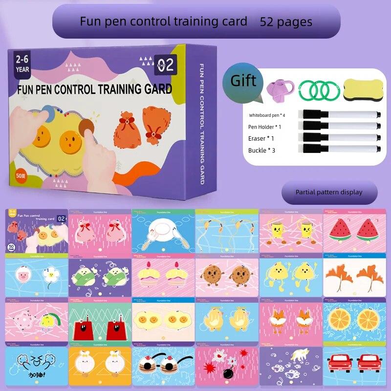 Montessori Magic Drawing Toy Set for Children Pen Control Training Color Shape Math Match Game Toddler Learning Educational Toys