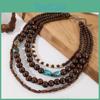 Melad Style Multilayer Wooden Beaded Necklace For Women And Men