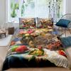 Rose Floral Duvet Cover Blossom Flowers Sunflower Bedding Set Fruit Comforter Cover Oil Painting Bedspread Cover Full King Size