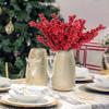 Crafts DIY Red Berry Branche Realistic Reusable Artificial Holly Berries Snow Frosted Wreath Decor Fake Plant Home Decoration