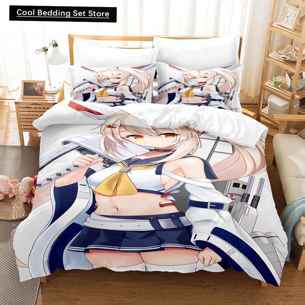 3D Print Anime Azur Lane Bedding Set Single Twin Full Queen King Size Bed Set Adult Kid Bedroom Duvet Cover Sets Bed Sheet Set