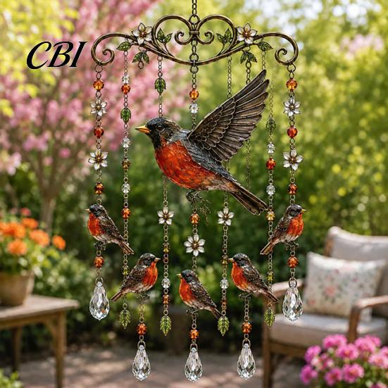Fenster Hängende Windspiele Outdoor Vogelglocken, Dekorative Anhänger, Acryl Gartenornament Aufhängungen für Veranda Terrasse Dekorationen Natur inspiriert
