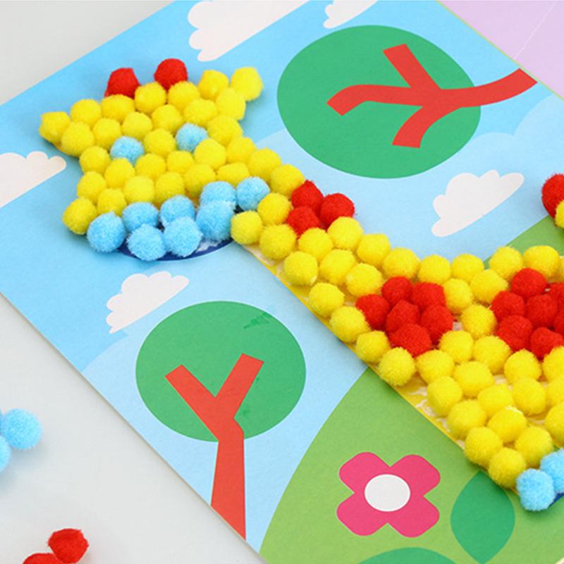 2/4PCS Fur Ball Painting Household Handmade DIY Handicrafts Desktop Wall Decoration Various Patterns Cute Cartoon Drawing TMZ