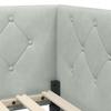 Corner Bed Frame Light Grey 90 X 190 Cm Velvet