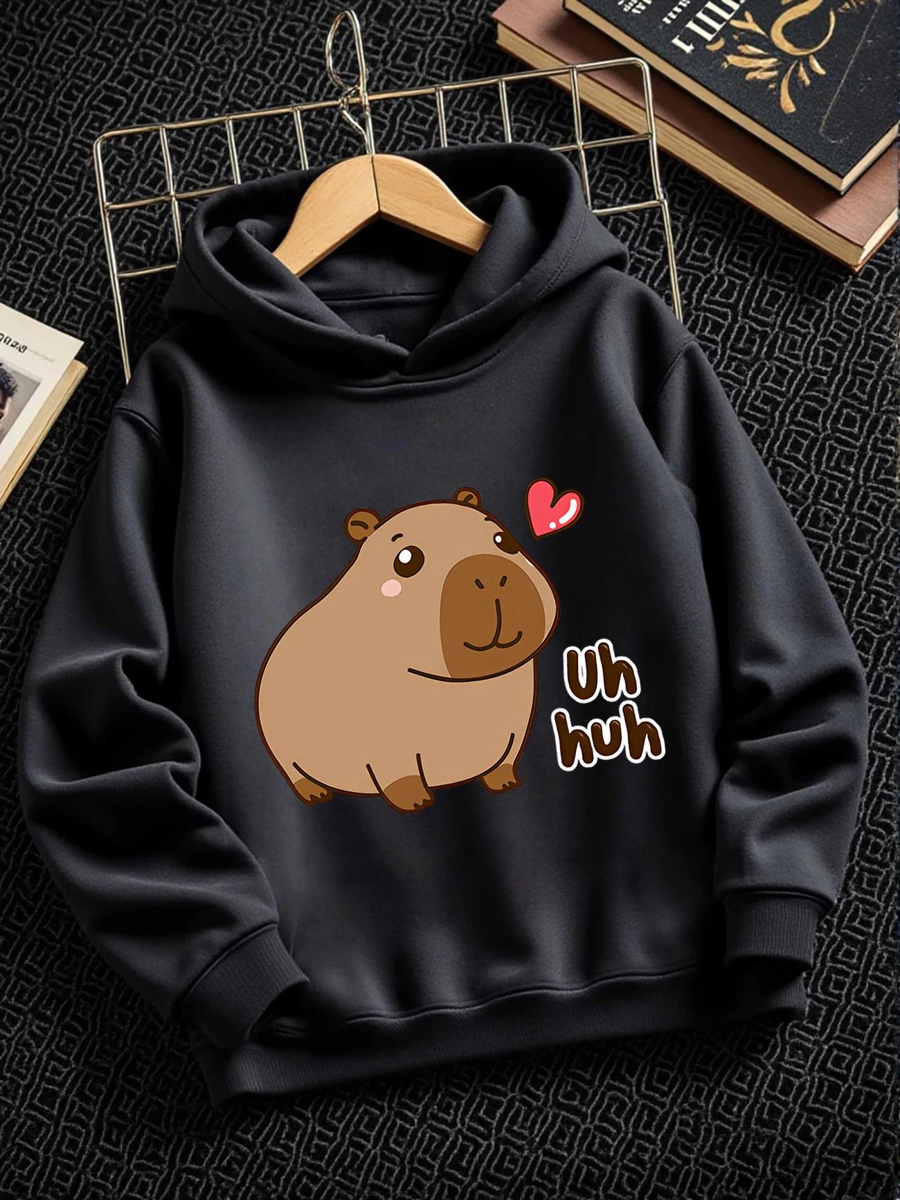 Sweet Capybara Pullover Hoodie Children Summer Cute Crewneck Casual 3-14 100