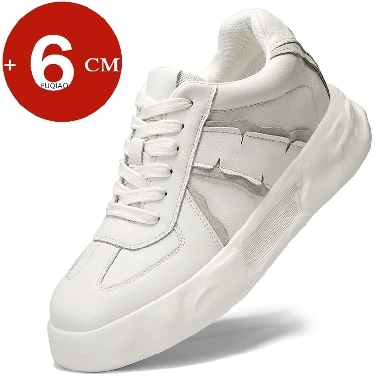 Fashion 6CM Elevator Shoes for Men Genuine Leather Fashion Lift Sports Comfortable Breathable Chunky Super Thick Platform Sneakers