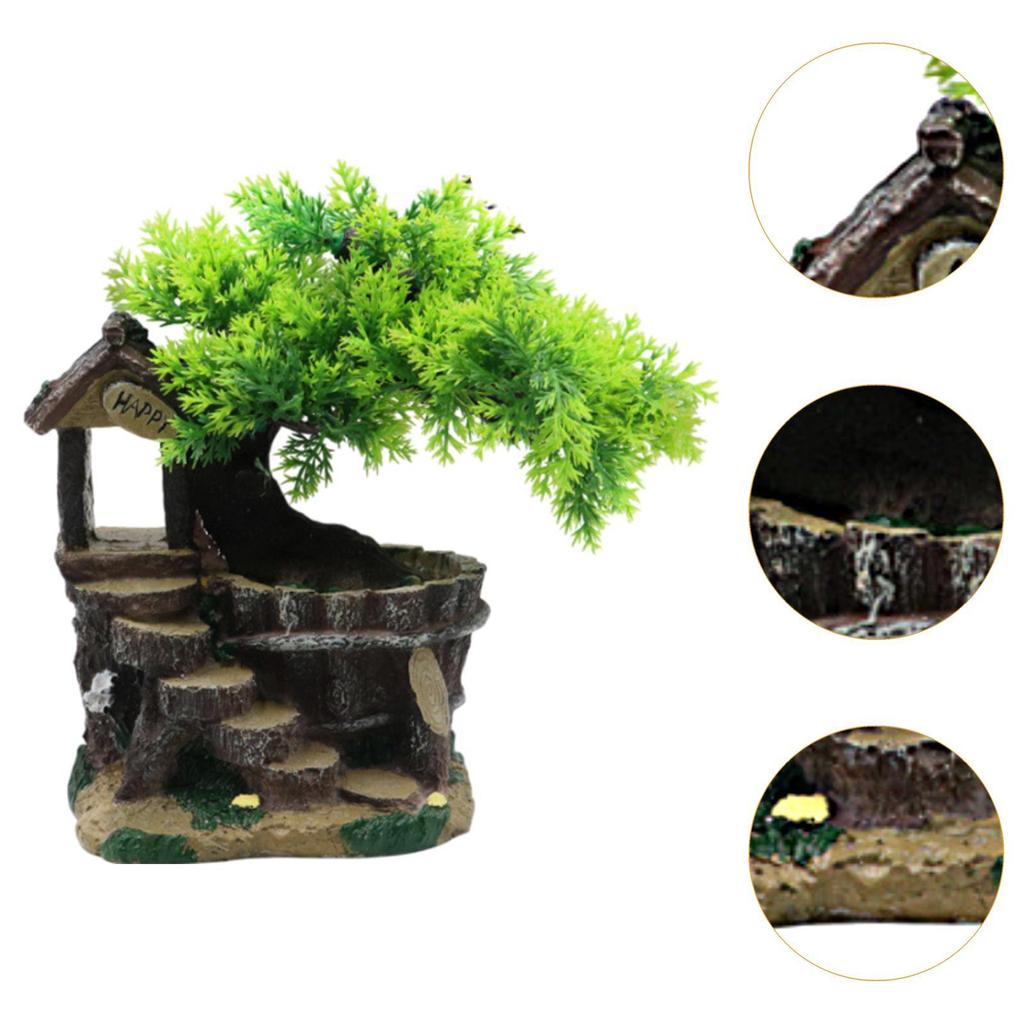 Fish Tank Landscape Ornament, Simulated Tree Ornament, Resin Aquarium Decoration, Fish Tank Decoration for Hiding Snails