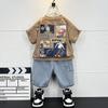 Boys' Summer Clothes Short Sleeved Set Babies' Summer Clothes Children's Cool and Handsome Two-piece Set Trendy