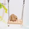 Wooden Hanging Swing Hammock Hamster Squirrel Parrot Pet Chain with Bell Toy