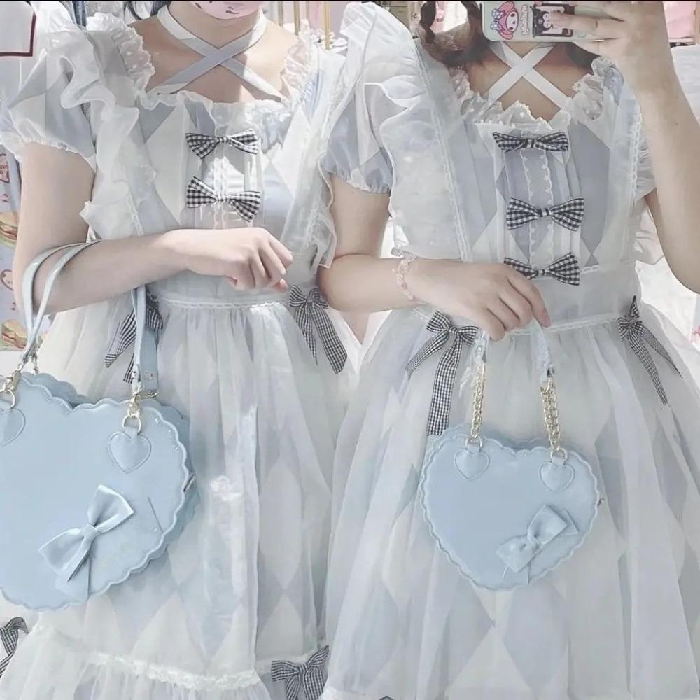 New Love Cookies Bolsos De Mujer Crossbady Shoulder Bag Lolita Bow Bags for Woman Teenage Girls Sac Femme Underarm Bolso