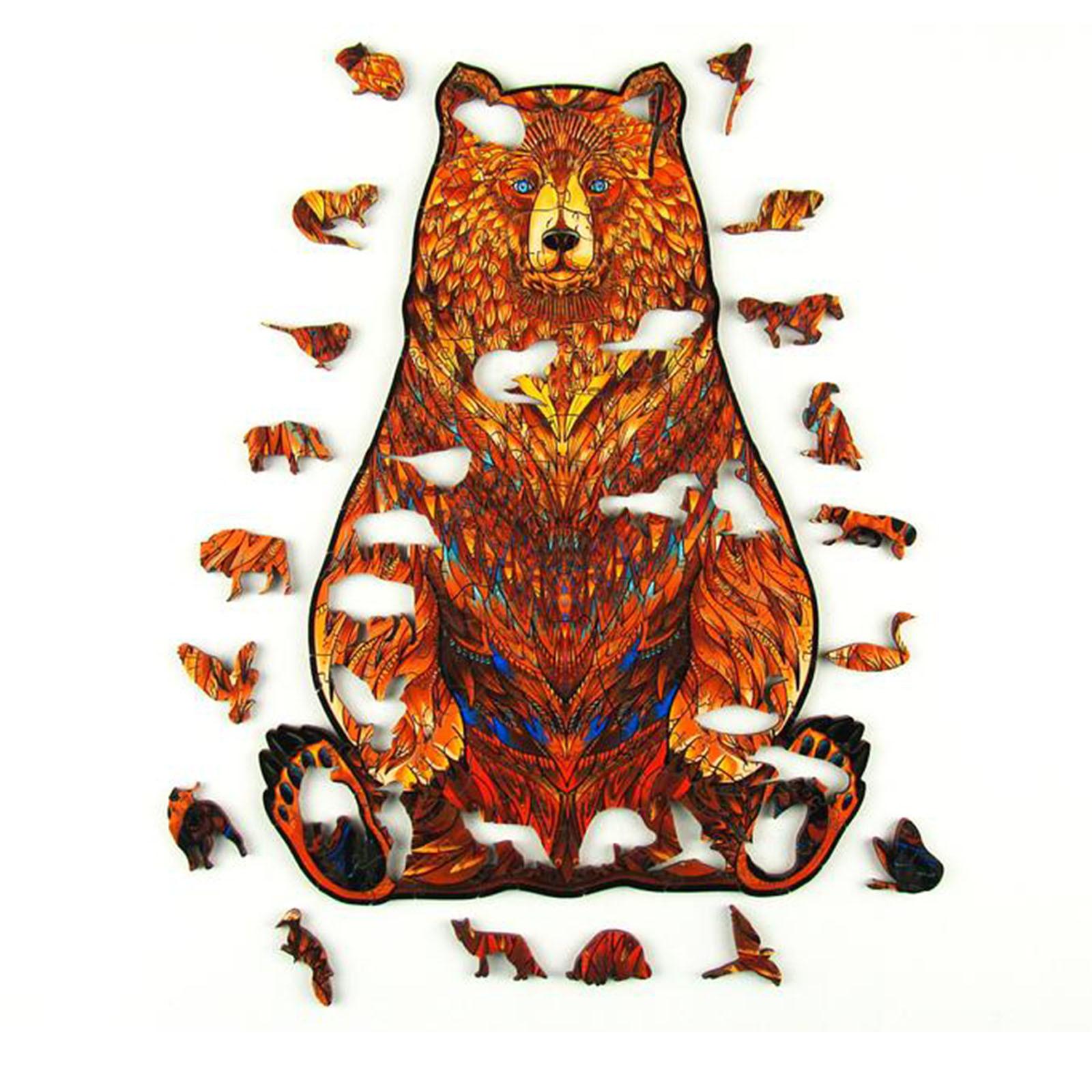 

1 набор креативных деревянных головоломок с изображением животных для взрослых и детей, праздничный подарочный узор