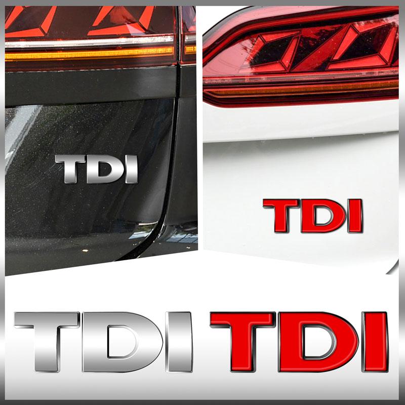 Kreativ 3D ABS TDI Bokstav Logo Emblem Bil Skärm Sida Bakre Baklucka Märke Klistermärke För Golf 4 5 6 MK4 MK5 Passat Jetta Polo
