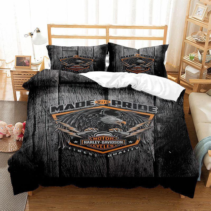 

Eagle Motorcycle 2Logo Digital Printing Quilt Cover Pillowcase Bed Three-Piece Set 200*230