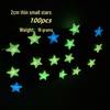Luminous Star Wall and Window Stickers - Fluorescent 5-Point Stars with 3D Fridge Magnets