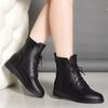 Fashion Giant Versatile Soft Leather Martin Boots Women's Autumn and Winter New Boots Fleece Thickened Flat Boots Women's