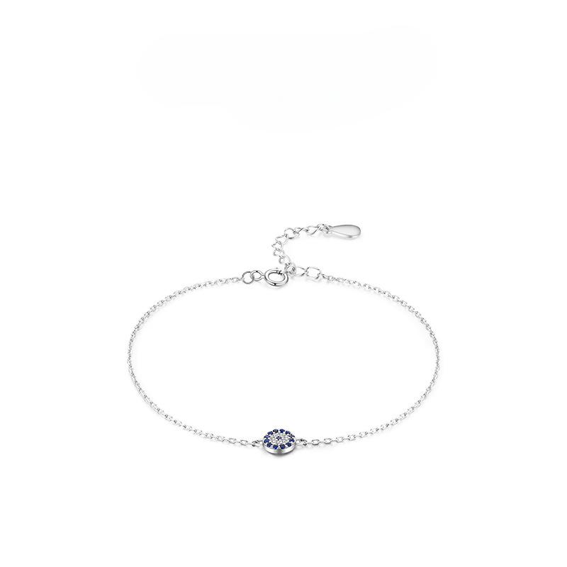 S925 Sterling Zilveren Armband Dames Eenvoudig en Veelzijdig Duivelsoog Micro Ingelegd Handwerk Instagram Design Licht Luxe Armband