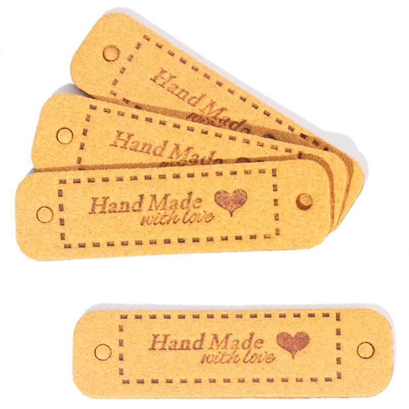 20Pcs Tags Handmade With Love Labels Clothing Tags Diy Crafts Sewing 56*15Mm