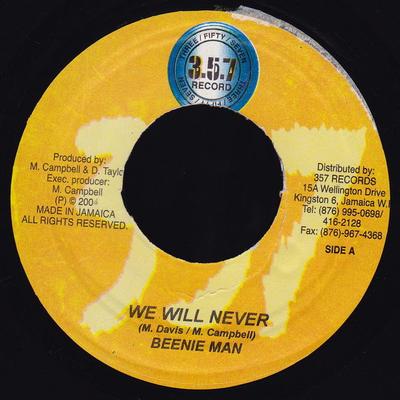 7inch Record BEENIE MAN - We Will Never None 357 Records 2005 Jamaica Reggae, Ska & Dub Used
