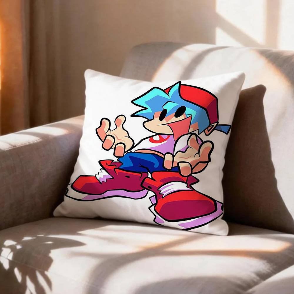 FNF BF Game FFriday Night FFunkin Pillow Case Pattern Printed Pillowcase For Living Room Sofa Cushion Cover