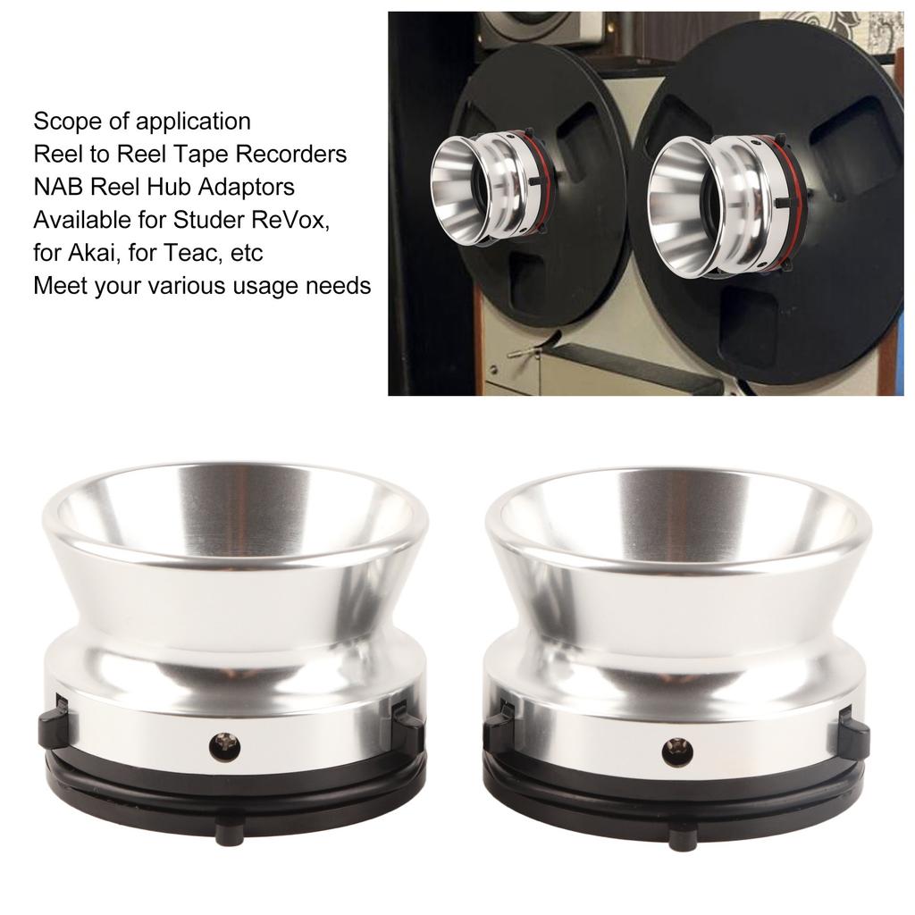 1 Pair Professional NAB Hub Adapters 10 Inch Polished Aluminum Alloy Opener Loading Device For Reel To Reel Tape Recorders